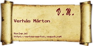 Verhás Márton névjegykártya