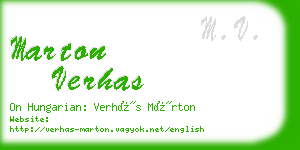 marton verhas business card